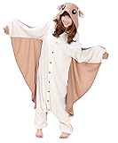 Honeystore Adult Pyjama Cosplay Tier Onesie Body Nachtwäsche Kleid overall Animal Sleepwear Erwachsene Braun and Elfenbein S