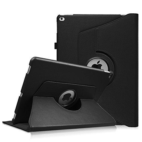 iPad Pro 12.9 Zoll Hülle - Fintie 360 Grad Rotierend Stand Kunstleder Schutzhülle Smart Cover Case Tasche Etui mit Auto Schlaf / Wach Funktion für Apple iPad Pro 12,9 Zoll 2015 Release Tablet, Schwarz