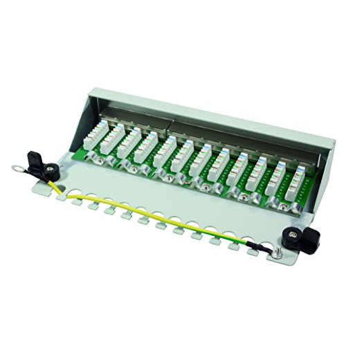 LogiLink Professional Cat.6 (250 MHz) Patchpanel – Verteilerfeld, Tisch/Wand/Desktop, STP (geschirmt) 12-Port (RJ45) - 3
