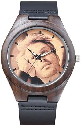 Custom Watch | CozofLuv Custom Wood Watch and Personalized Picture Watch for Man and Women (Leather Band)
