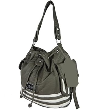 Cloé Handtasche kleine Sacktasche gestreift Taschen Schultertaschen Sack Streifen 28x25x14 cm