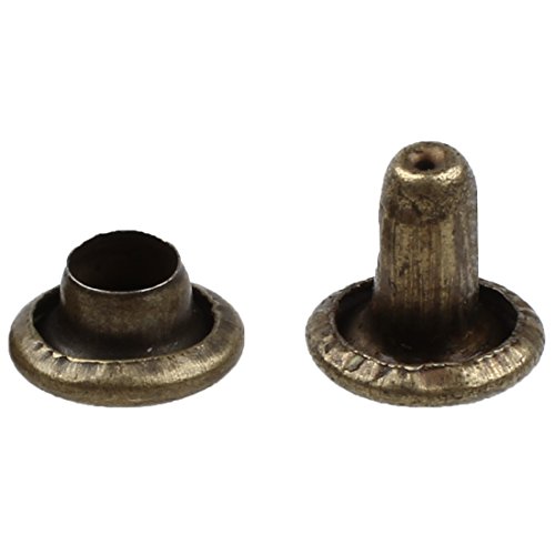 TOOGOO(R) 100 Stueck 6mm Runde Antique Messing Nieten - 3