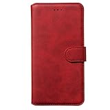 Lomogo Leather Wallet Case for Galaxy M30 with Stand Feature Card Holder Magnetic Closure, Shockproof Flip Case Cover for Samsung Galaxy M30 - LOYYO080239 Red