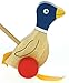 Blue Flappy Duck : Push Along Wooden Toys : Traditional : Handcrafted : Handpainted : For Toddler or Baby 12 months or over, Young Kids, Child & Children : Top Christmas Present or Birthday Gift Idea : H - 21cm W - 13cm D - 10cm Wood Handle - 47.5cm