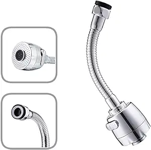 SIYANSHU 360 Rotatable Faucet Sprayer Head with Hose;Movable Kitchen Tap Head Attachment,Anti-Splash Faucet Nozzle Head Replacement, (Pack of 1, 17.8 x 5.6 x 0.05 cm)