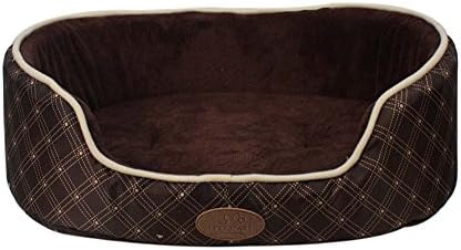 Canterbury Printed Foam Padded Pet dog Bed Brown (Medium)