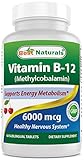 Best Naturals Vitamin B-12 as Methylcobalamin (Methyl B12), 6000 mcg Tablet, 60 Count
