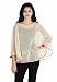GOSWANKYY White Umberella poncho with jute lace & Pom Pom RS.799.00