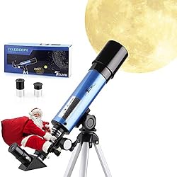 TELMU Télescope Astronomique - F36050M Télescope Enfants avec Oculaires H6 mm et H20 mm, Réfractant Ultra-Transparent, Portable Trépied, Cadeau pour Enfants pour Observer de la Lune et Les Étoiles