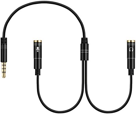ArkarTech Headset Adapter Splitter Cable for Headphone with Separate Audio/ Microphone Plugs, 3.5mm to 2 Dual 3.5mm Audio Y Splitter for PS4 Speaker Headset Laptop Tablet