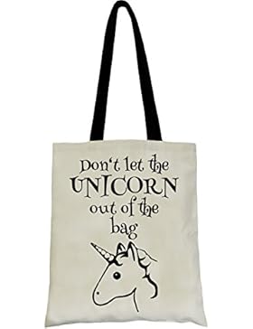 PREMYO Jutebeutel mit Einhorn und lustigem Spruch. Stoffbeutel Natur mit Einhorn Aufdruck. Baumwolltasche bedruckt...