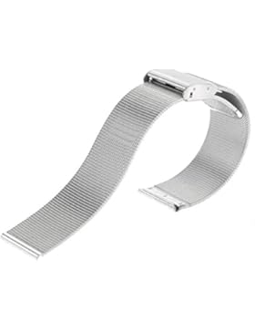LUOEM 20mm Edelstahl Mesh Uhrenarmband Metallarmband