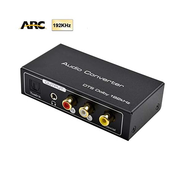AMANKA HDMI ARC Audio Extractor,Digital HDMI ARC zu SPDIF Koaxial Optical Cinch L/R Stereo Ausgang 3,5mm 192KHz Digital HDMI Audio auf Analog for für Blu-ray DVD PS4 TV