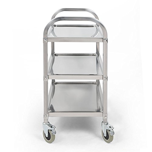 HLC 75*40*83.5 CM Edelstahl Küchenwagen Rollwagen Badwagen Haushaltswagen mit 3 Ebene - 4