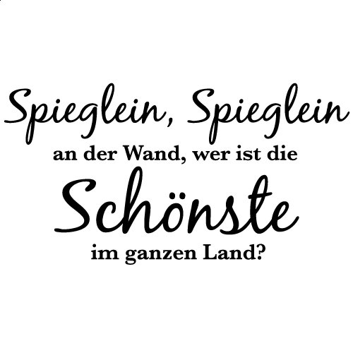Wandkings Wandtattoo „Spieglein, Spieglein an der Wand, wer ist die Schönste im ganzen Land.“ 50 x 26 cm schwarz – erhältlich in 33 Farben - 3