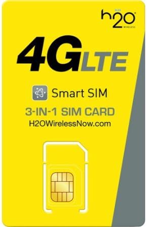 USA H2O Wireless Triple Cut Nano/Micro/Standard SIM Card w/ $30 1-Month Plan Call/Text/Data