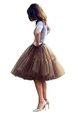 Babyonline Damen Tüllrock 5 Lage Prinzessin Kleider Knielang Petticoat Ballettrock Unterrock Pettiskirt Swing One Size