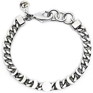 Sugar Blossom Luna, Curb Bracelet With 18kt Gold Plated Moon Phase. Silver