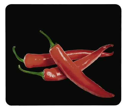 WENKO 2712918100 Motivplatte Hot Peperoni – für Glaskeramik Kochfelder, Schneidbrett, Gehärtetes Glas, 56 x 0.5 x 50 cm, Multicolor - 5