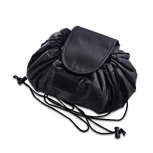 Bolsa de Cosméticos,MUXItrade Bolsa de Maquillaje, Organizador de un Solo Paso, Bolsa de Cosméticos para Señoras Perezosas (Negro)