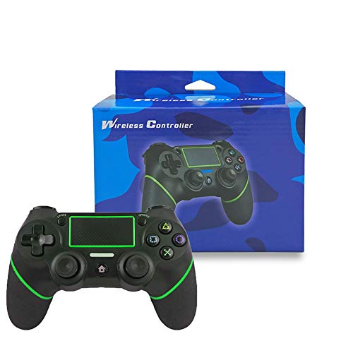 Preisvergleich Produktbild RQINW Gaming Controller Wireless Bluetooth Gamepad, USB-Aufladung, Vibrationsfeedback, Gaming Controller für PS4 (Schwarz-Grün)