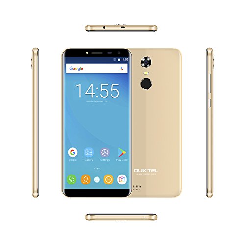 OUKITEL C8 4G Smartphone Ohne Vertrag 5,5 Zoll (18:9 VerhÃ¤ltnis Vollbild) 2.5D HD IPS Android 7.0 Dual SIM MT6737 Quad Core 2GB RAM+16GB ROM 3000mAh 13MP+5MP Kameras Fingerabdruck(Golden)