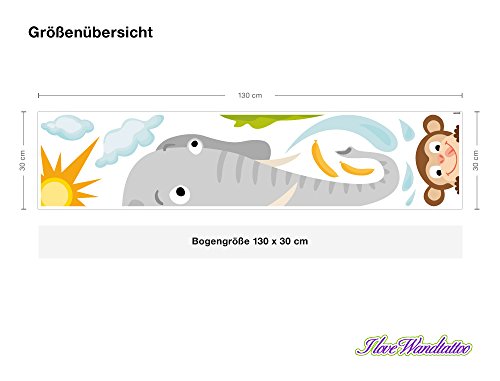I-love-Wandtattoo ILWS-19-001 Kinderzimmer Möbelsticker Set „Safari“ zum Kleben Möbeltattoo Möbelaufkleber Möbeldeko Sticker Afrika Tiere - 3