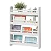 Produktbild SoBuy KMB08-K-W Kinderregal Bücherregal für Kinder Wandregal Hängeregal Aufbewahrungsregal mit 4 Ablagen für Bücher und Deko weiß BHT ca.: 60x80x12cm