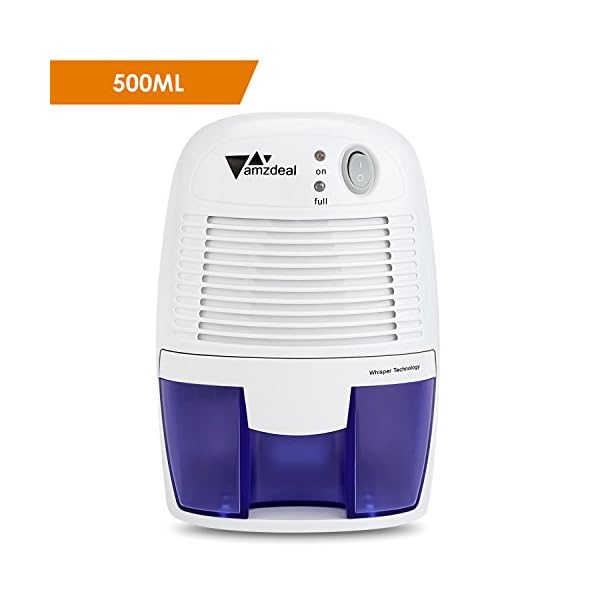 Amzdeal Dehumidifier 500ml Mini Portable Moisture Absorber Compact Air Dehumidifier for Home Bedroom Kitchen Caravan Office Garage( 250ml/24h )