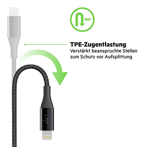 Belkin Duratek Premium Lightning-/USB-Sync-/Ladekabel (mit DuPont Kevlar für iPhone und iPad, MFI-zertiziert, 1,2 m) silber - 6
