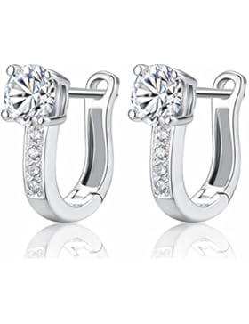 Besflily Schmuck Elegante U-förmige Bolzen Ohrringe Stilvoll Zirkonia Creolen Baumeln Ohrringe Geschenk für Damen...