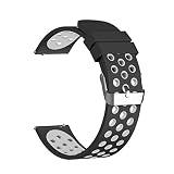 top4cus Universal Sport Ersatz Silikon Armbanduhr Band für Huawei Armbanduhr/Samsung Gear S3/Pebble Zeit/Moto 360 2 nd Gen Armbanduhr und andere, 18 mm, 20 mm, 22 mm, Black & Cool gray
