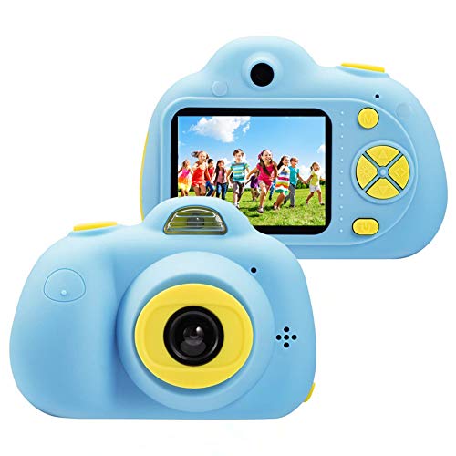 Cámara para niños ToyZoom Cámara de Fotos Digital 2 Objetivos Selfie 8MP Cámara Digital 1080P HD Videocámaras para Niños Niñas con Zoom Digital 4X, Flash Lights, 2" LCD, Batería Recargable (Azul)