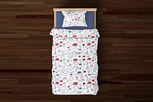 PumPum Collection Kids Boys Girls Teens Children Soft Comfortable Printed Fitted Flat Micro Cotton Single Bedsheet ,(90x55 Inch) - Sketches & Doodles