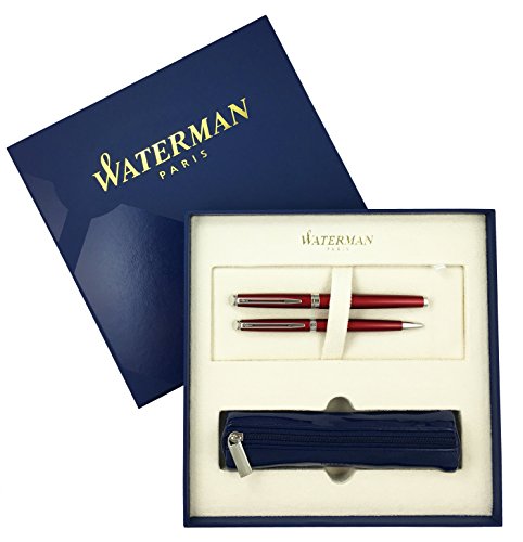 spécification Waterman – Hemisphere 10: Parure Laque Rouge Comète Stylo Plume M + Stylo Bille + Pochette.
