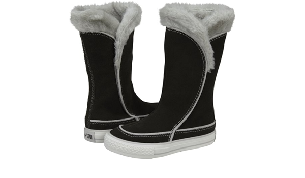 black fur lined converse