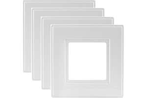 rhinocables Finger Plate Surround for Single Light Switch faceplate or Electrical Plug Socket White Plastic (4)