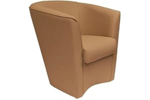 LIBEROSHOPPING.EU - LA TUA CASA IN UN CLIK Poltrona Imbottita Valentina a pozzetto in Ecopelle per Ufficio Sala d'attesa Alta qualità Made in Italy (Nocciola)