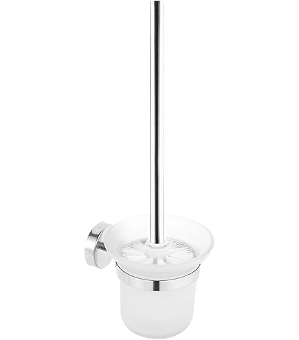 Dailyart Toiletborstel, toiletborstel, witte wc-borstel, wandmontage, toiletborstelhouder zonder boren, wc-borstelhouder met houder voor badkamer en toilet, incl. reserveborstel, roestvrij staal