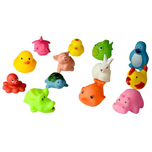 Gazechimp 13pcs/Set Baby Wasserspielzeug Badspielzeug Tiere mit Pfeife für Pool Badewanne Badzimmer Badespaß - 9