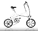 Price comparison product image Cross Fold® White 16 FE, Pedelec, Multiple Test Winner Patent. One Click Folding Bike, E-bike, Electric Scooter with Throttle, 20 KM/H and 25 km/h version Shimano Gears, Aluminium Rims 15 Ah/Panasonic Battery, up to 80 km Range, City Bike