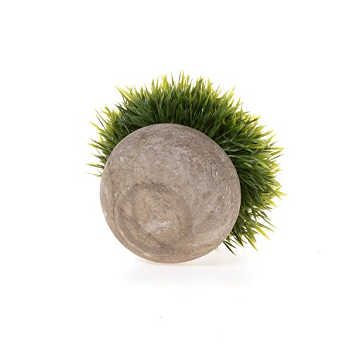 T4U Künstliche Grün Gras Bonsai Kunstpflanze mit grauen Topf, für Hochzeit/Büro/Zuhause Dekoration - 3er Set - 5