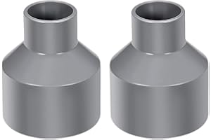 TOP-VIGOR Lot De 2 Raccords Réducteurs PVC DWV 32mm x 63mm Adaptateur De Tuyau Pour Réduction De Diamètre, Connexion Étanche Pour Systèmes D'Eau Potable Et Construction, Gris