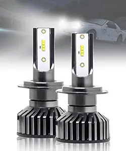 Carzex Max5 H7 LED Bulb for Car High-Low Beam Headlight LED Conversion Kit 50W 10000LM Super Bright 6000K White LED Bulbs (Set of 2)