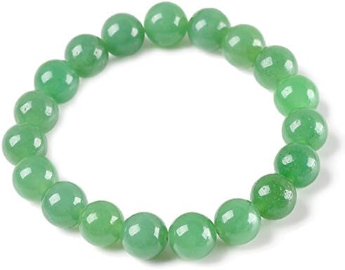 JS Direct Semi-Precious Gemstones Healing Power Crystal Beads Stretch Bracelet (Natural Green Aventurine)