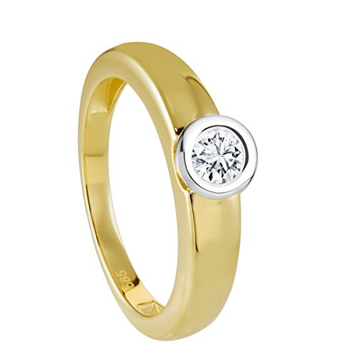 Diamond Line Damen - Ring 585er Gold 1 Diamant ca. 0,30 ct., gelbgold