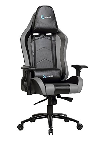 Newskill Takamikura Carbon - Silla gaming profesional (Piel efecto carbono, inclinación y altura regulable, reposabrazos ajustables, reclinable 180º), Color Gris