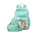 Produktbild Inwagui Rucksack Canvas Laptop Rucksäck Segeltuch Schulter Rucksack Schultaschen Umhängetasche Handtasche Canvas Sling Bag Outdoor Sporttasche-Wasserblau