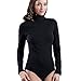 Produktbild Damenqualitäts Walzenzapfens Baumwolle Trikot / Body(Ladies Rollneck Cotton Bodysuit) (XX-Große(XX-Large), Schwarz(Black))