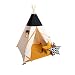 Produktbild cozydots Indianer Tipizelt für Kinder im Alter von 0-7 Jahren, 150 cm hoch, ideal für kreativen Spaß für Jungen und Mädchen, Indianer Abenteuerzelt (Honey)